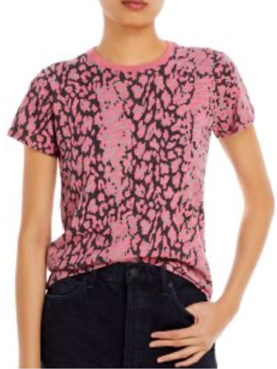 Tops - ATM women’s Pink Animal-Print Short Sleeve Tee